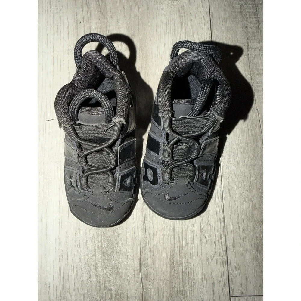 Nike Air More Uptempo Mid Black Anthracite‎ - FQ7733-001 Kids Shoes Size 5c